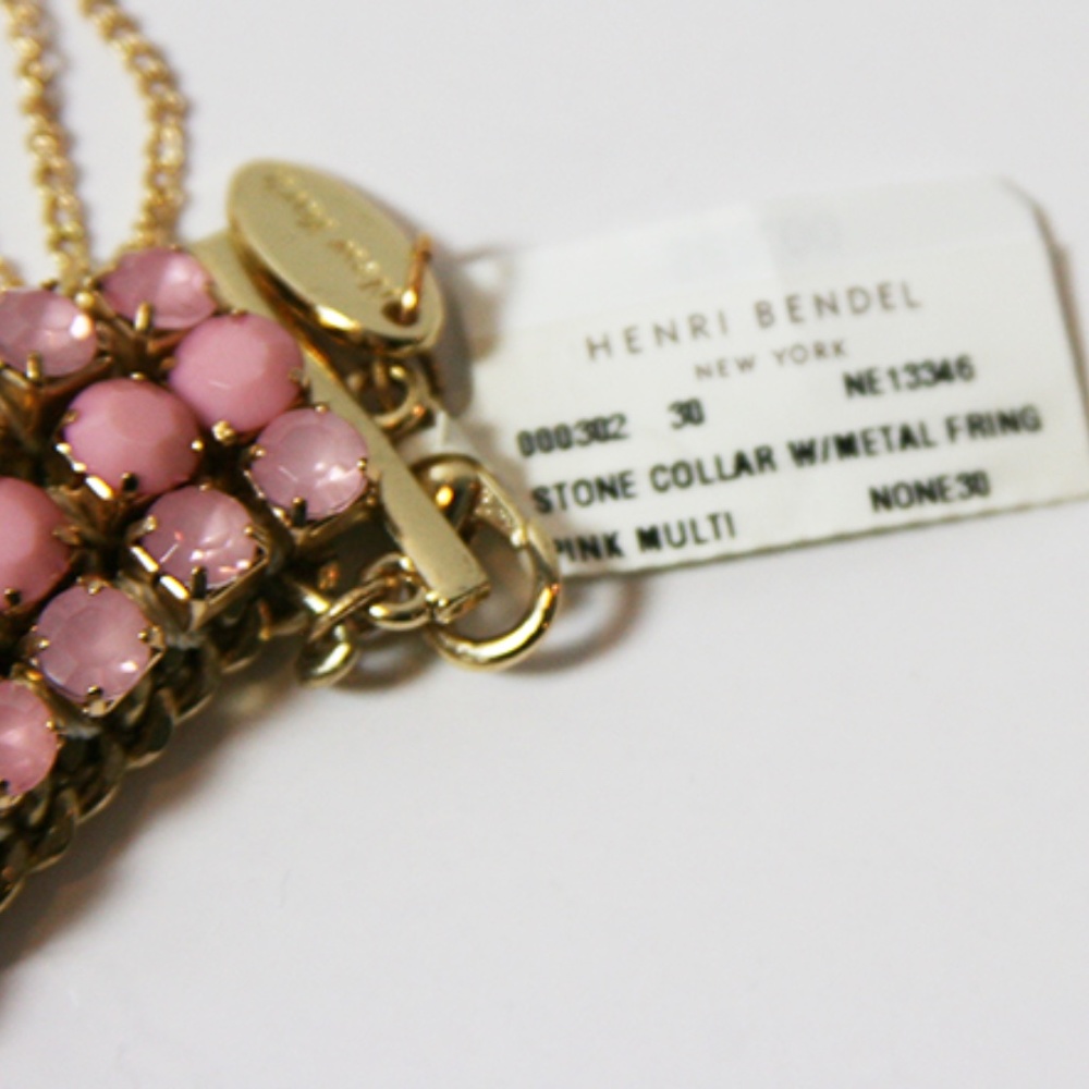Pink stone collar necklace - Picture 3 of 4